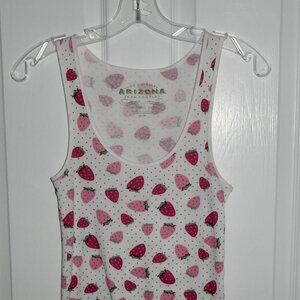VERY CUTE ARIZONA JUNIORS STRAWBERRIES STRAWBERRY TANK TOP SHIRT - SIZE MEDIUM